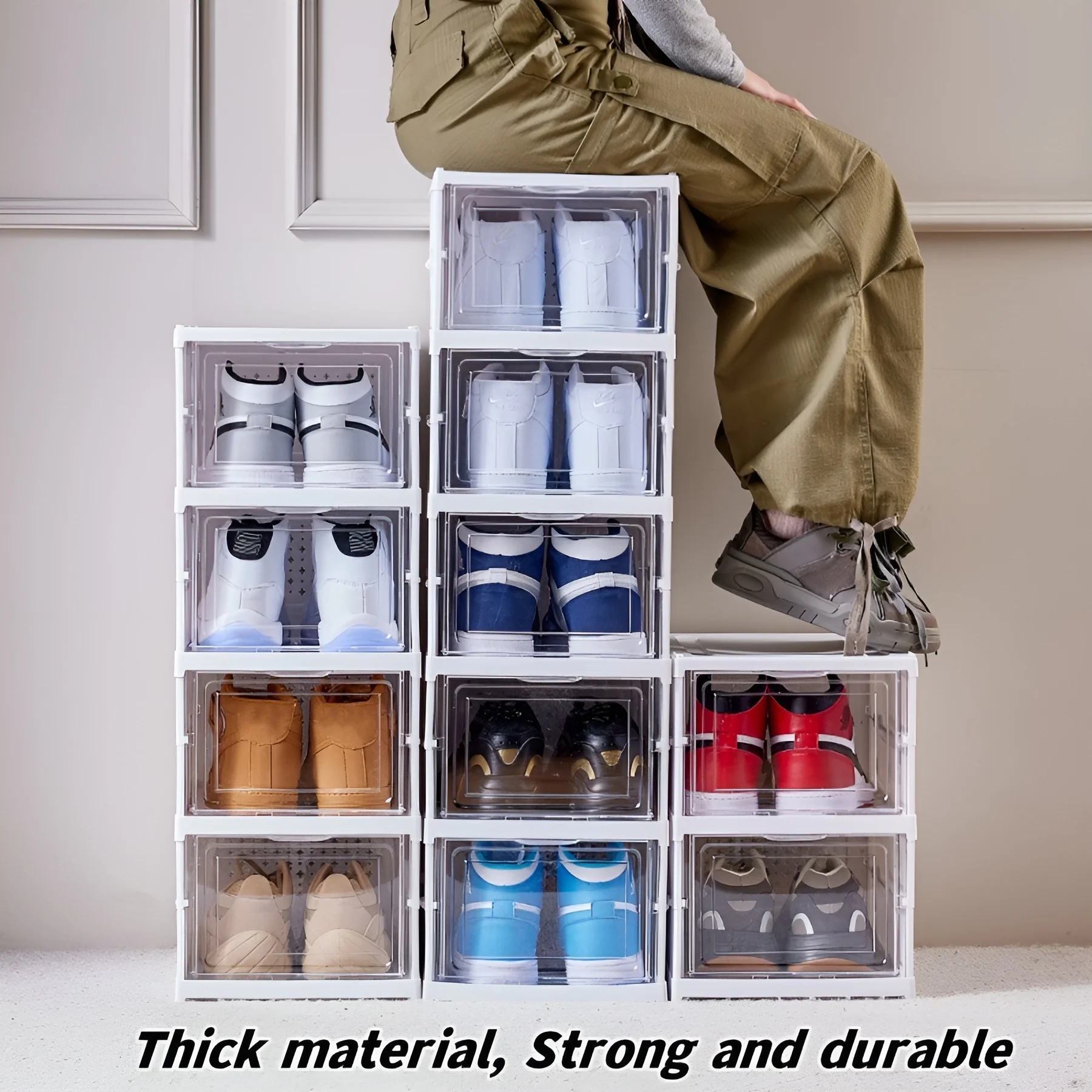 Sneaker Care Box - 6-laags schoenendoos opvouwbare transparante sneaker schoenenopslag